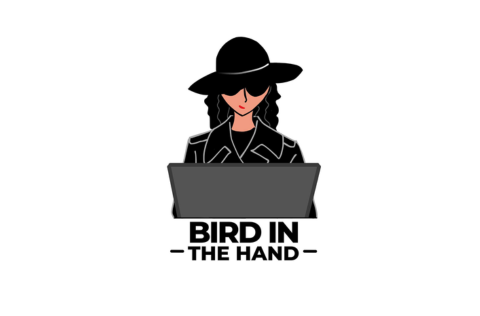 Bird in the Hand Dark haired girl on computer