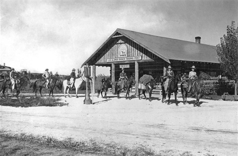 20090612-Boys with pack train in front of Trading Post, circa 1935.jpg
