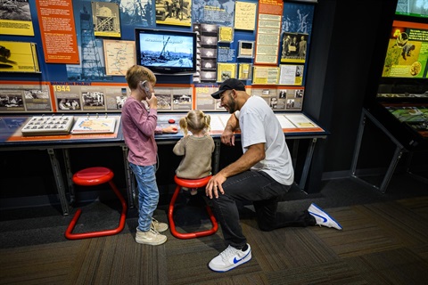 Bradbury Science Museum family at exhibits